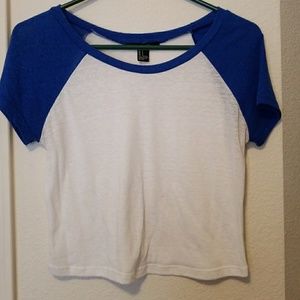 Baseball tee style crop top